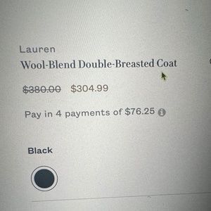 Ralph Lauren women’s black double breast coat